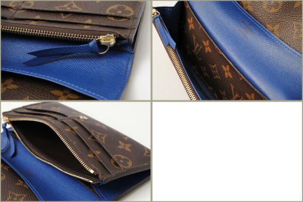 l 17 0008 7 Louis Vuitton Portefeuille Emily Monogram Wallet Blue