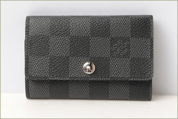 l 17 0024 2 Louis Vuitton Multicle 6 Damier Graphite Key Case Black