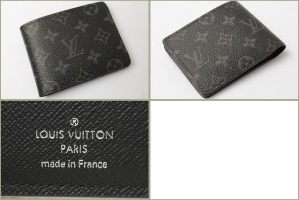 l 17 0025 4 Louis Vuitton Portefeuille Multiple Monogram Eclipse Wallet Black