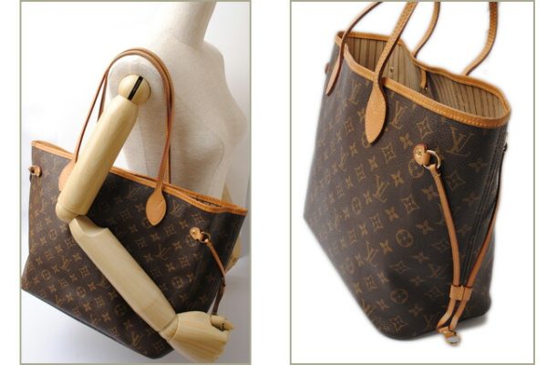 l 17 0033 2 Louis Vuitton Neverfull MM Monogram Tote Bag Brown