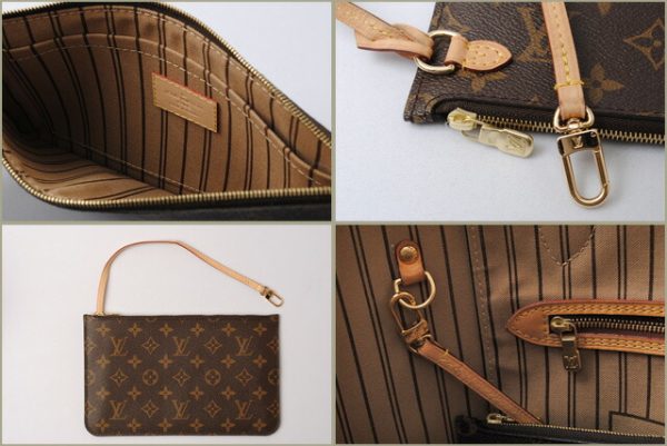 l 17 0033 7 Louis Vuitton Neverfull MM Monogram Tote Bag Brown