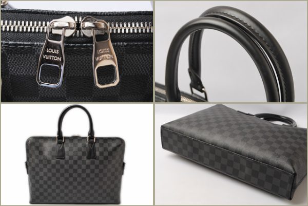 l 17 0047 4 Louis Vuitton Porte de Cumin Document Bag Damier Graphite