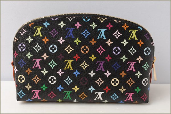 l 17 0050 2 Louis Vuitton Pochette Monogram Multicolor Pouch Black