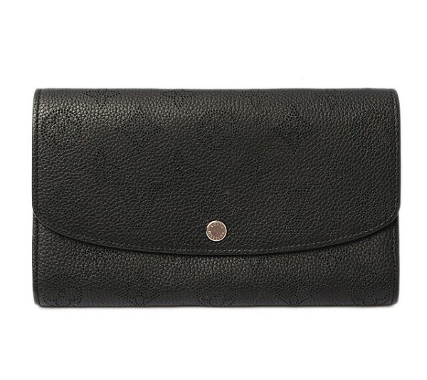 l 17 0060 1 Louis Vuitton Portefeuil Iris Monogram Mahina Wallet Black