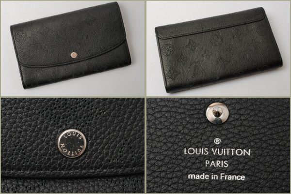 l 17 0060 5 Louis Vuitton Portefeuil Iris Monogram Mahina Wallet Black