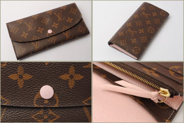 l 17 0061 3 Louis Vuitton Portefeuille Emily Monogram Wallet Pink