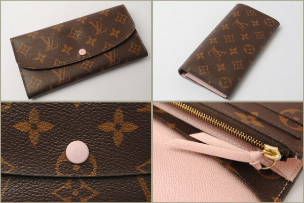 l 17 0061 3 Louis Vuitton Emily Wallet Long Monogram Rose Valerine