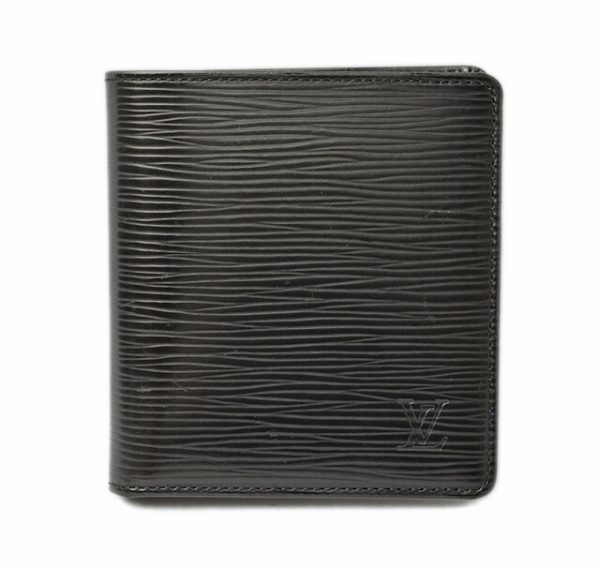 l 17 0070 1 Louis Vuitton Portobier Epi Wallet Black