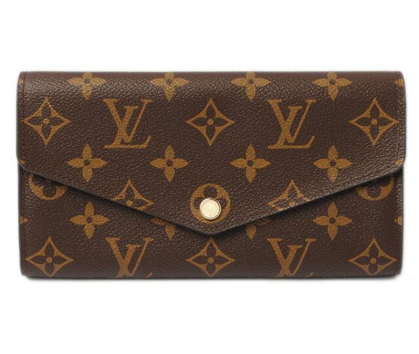 l 17 0096 1 Louis Vuitton Portefeuille Sara Monogram Wallet Brown