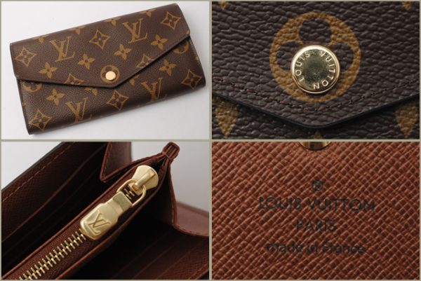 l 17 0096 4 Louis Vuitton Portefeuille Sara Monogram Wallet Brown