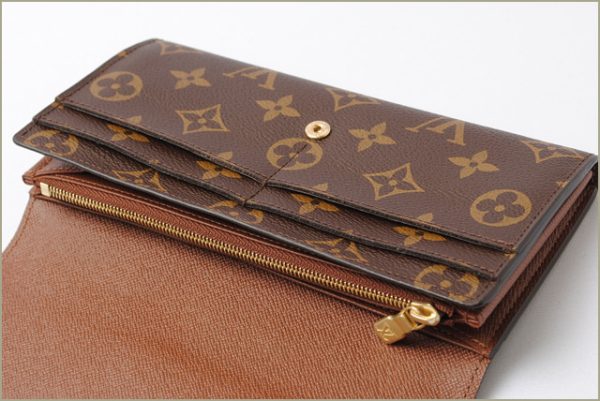 l 17 0096 6 Louis Vuitton Portefeuille Sara Monogram Wallet Brown