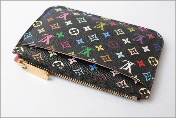 l 17 0108 3 Louis Vuitton Pochette Clé Monogram Multicolor Coin Case Pink