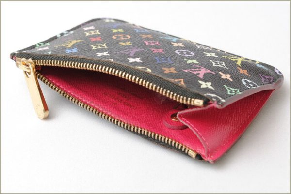 l 17 0108 6 Louis Vuitton Pochette Clé Monogram Multicolor Coin Case Pink