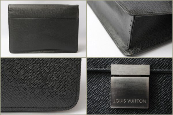 l 17 0134 4 Louis Vuitton Selenga Taiga Clutch Bag Black