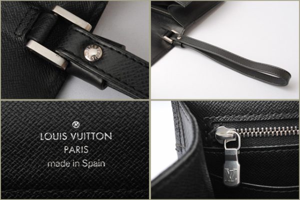 l 17 0134 8 Louis Vuitton Selenga Taiga Clutch Bag Black