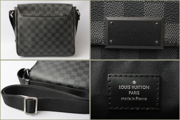 l 17 0136 3 Louis Vuitton District PM Damier Graphite Shoulder Bag Black