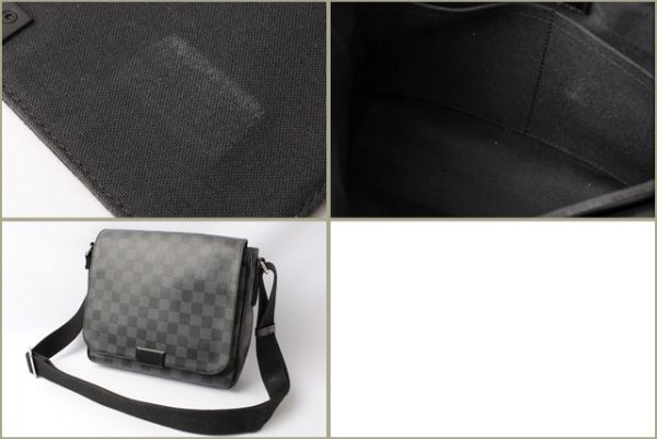 l 17 0136 8 Louis Vuitton District PM Damier Graphite Shoulder Bag Black