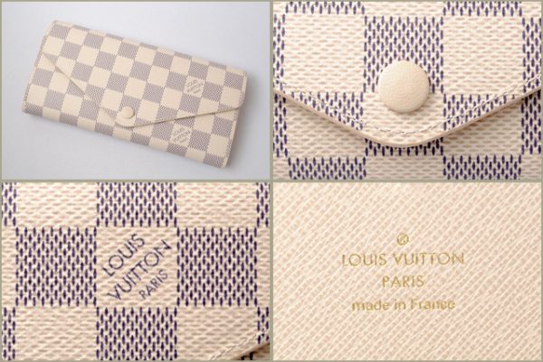 l 17 0144 3 Louis Vuitton Portefeuille Josephine Damier Azur Wallet White