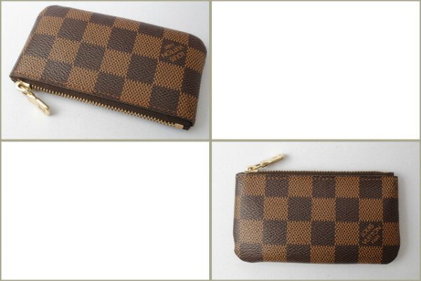 l 18 0029 6 Louis Vuitton Pochette Clé Damier Coin Case Brown