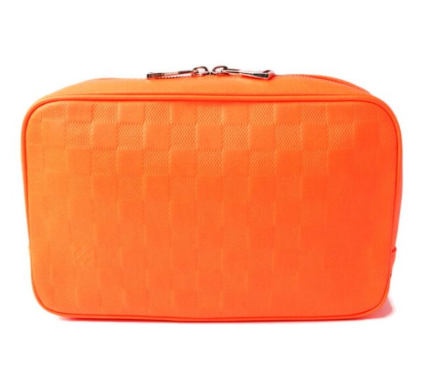 l 18 0034 1 Louis Vuitton Pouch Truth Toilette GM Damier Infini Neon Orange