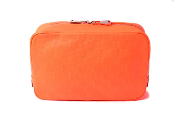 l 18 0034 3 Louis Vuitton Pouch Truth Toilette GM Damier Infini Neon Orange