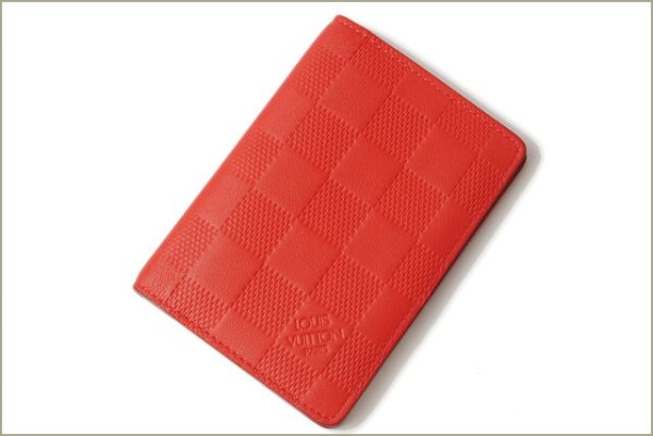 l 18 0049 2 Louis Vuitton Organizer de Poche Card Case Damier Red