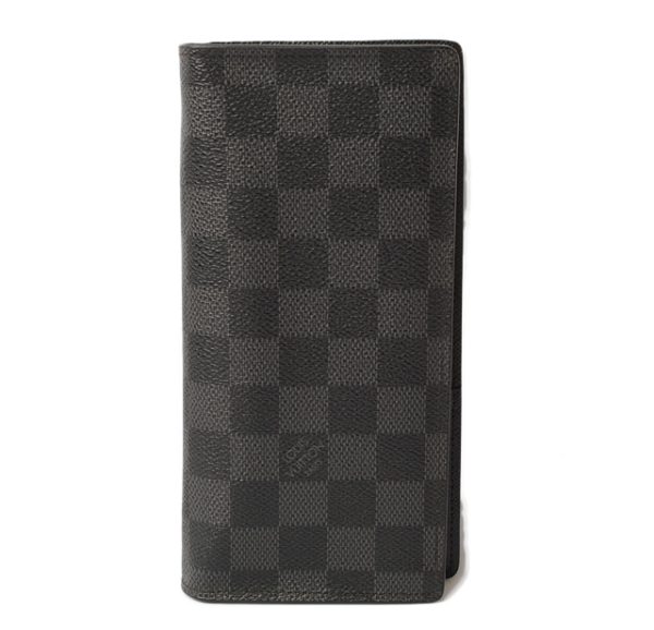 l 18 0053 1 Louis Vuitton Braza Wallet Long Damier Graphite Black