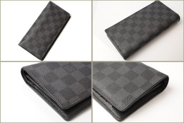 l 18 0053 3 Louis Vuitton Braza Wallet Long Damier Graphite Black