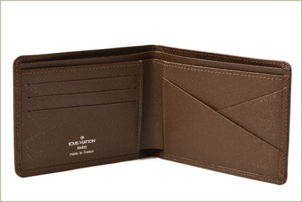 l 18 0058 5 Louis Vuitton Multiple Wallet FTaiga Grizzli Brown