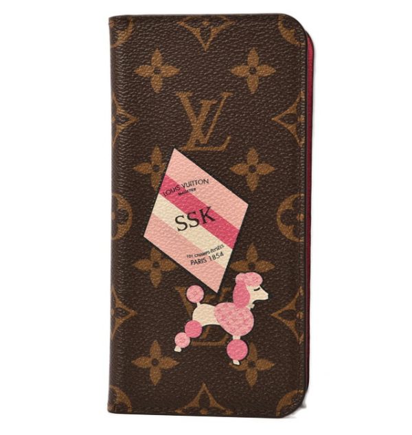 l 18 0073 1 Louis Vuitton iPhone 8+ Folio Case Monogram Pink