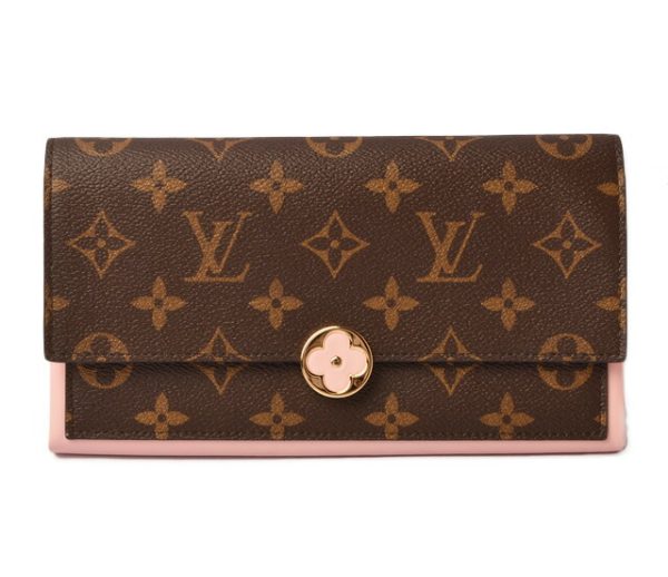 l 18 0074 1 Louis Vuitton Portefeuille Flor Long Wallet Monogram