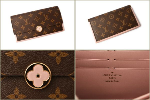 l 18 0074 5 Louis Vuitton Portefeuille Flor Long Wallet Monogram