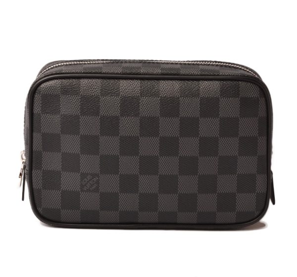 l 18 0084 1 Louis Vuitton Truth Toilette PM Pouch Damier Graphite Black