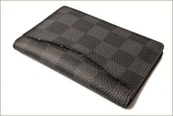 l 18 0093 4 Louis Vuitton Organizer de Poche Card Case Damier Graphite Black