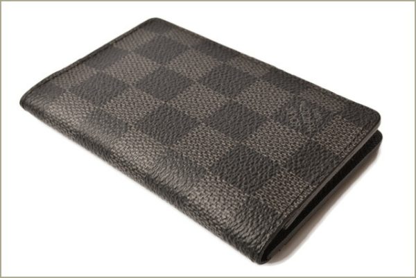 l 18 0093 5 Louis Vuitton Organizer de Poche Card Case Damier Graphite Black