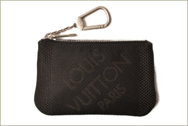 l 18 0094 2 Louis Vuitton Pochette Chain Wallet Damier Jean Black Wallet