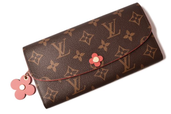 l 18 0107 2 Louis Vuitton Emily Wallet Long Monogram Flower Charm