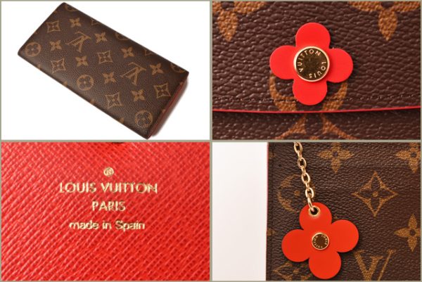 l 18 0107 3 Louis Vuitton Emily Wallet Long Monogram Flower Charm