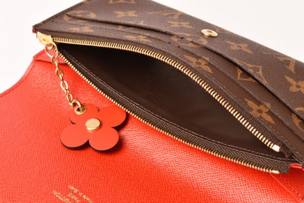 l 18 0107 5 Louis Vuitton Emily Wallet Long Monogram Flower Charm