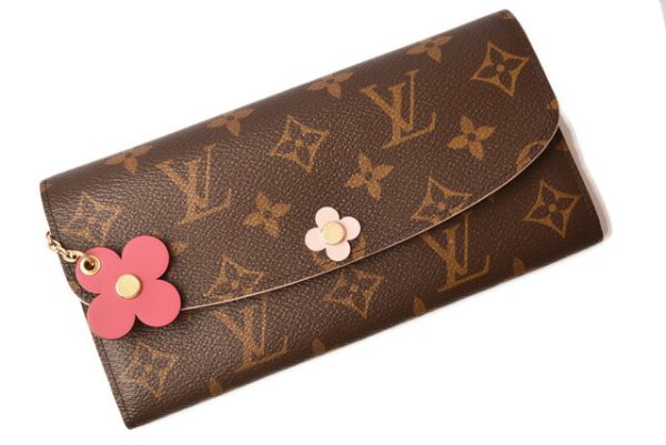 l 19 0002 2 Louis Vuitton Long Wallet Emily Monogram Flower Charm