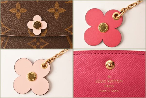 l 19 0002 3 Louis Vuitton Long Wallet Emily Monogram Flower Charm