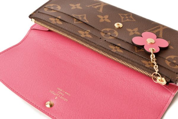 l 19 0002 4 Louis Vuitton Long Wallet Emily Monogram Flower Charm