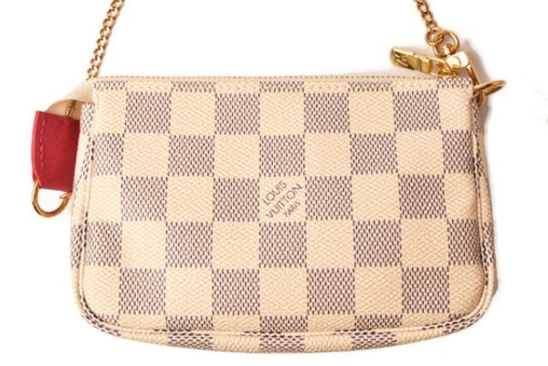 l 19 0018 5 Louis Vuitton Mini Pochette Accessoire Damier Azur White