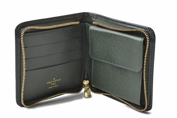 l 19 0092 6 Louis Vuitton Porte Vier Monet Zip Wallet Taiga Wallet