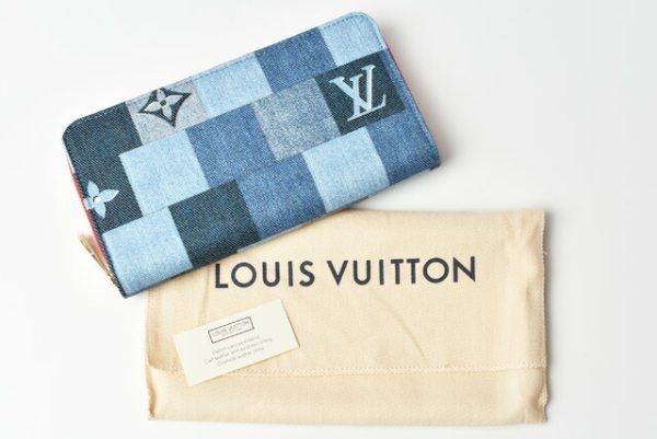 l 20 0004 9 Louis Vuitton Zippy Long Wallet Denim Wallet