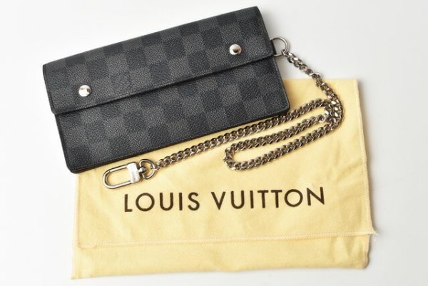 l 20 0016 9 Louis Vuitton Long Wallet Portefeuille Accordeon Damier Graphite