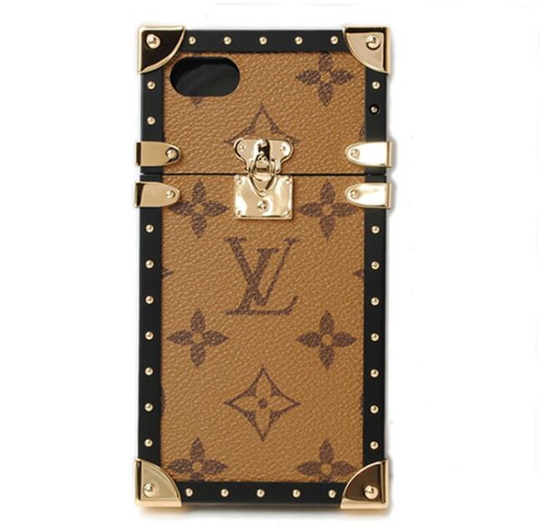 l m64484 1 Louis Vuitton Eye Trunk Monogram Reverse iPhone Case Brown