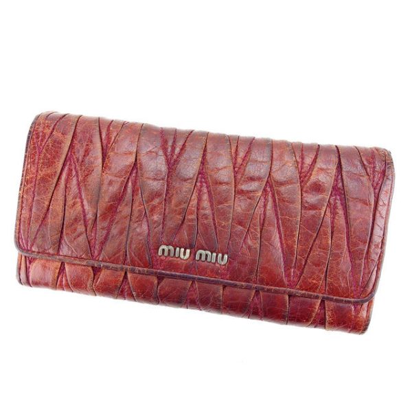 l1088 Miu Miu Long Wallet Purple Matelasse