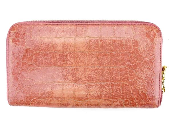 l2042 1 Miu Miu Long Wallet Crocodile Pink L2042S