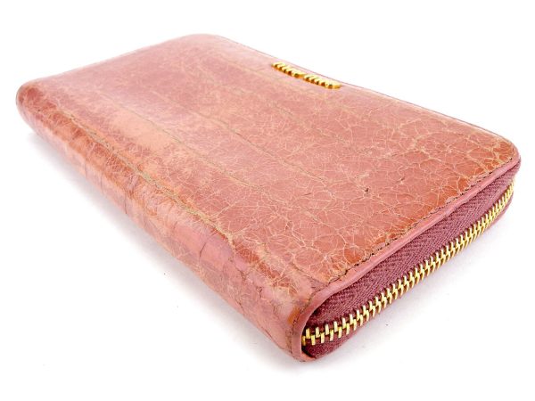 l2042 2 Miu Miu Long Wallet Crocodile Pink L2042S